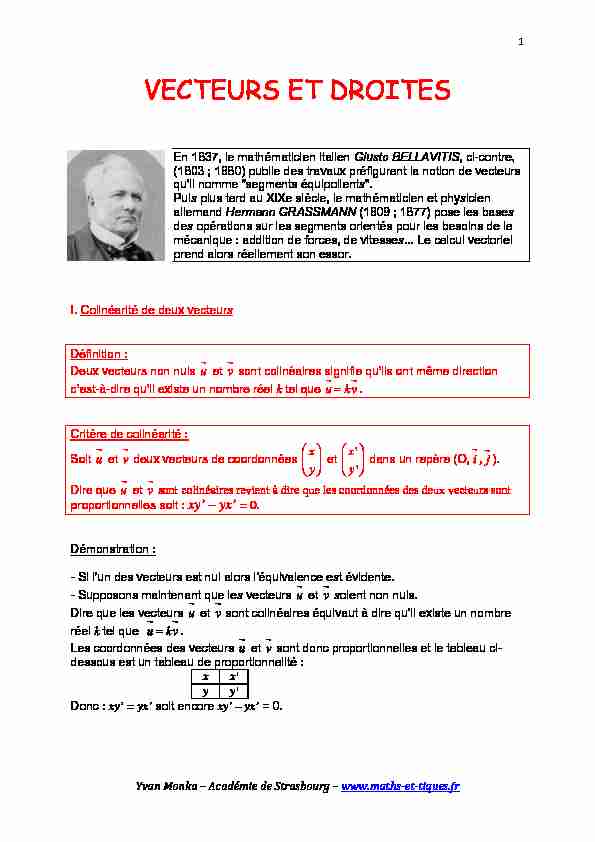 [PDF] VECTEURS ET DROITES - maths et tiques