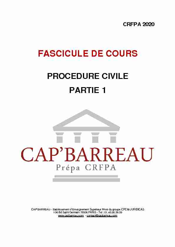 [PDF] [PDF] procedure civile partie 1 - FASCICULE DE COURS
