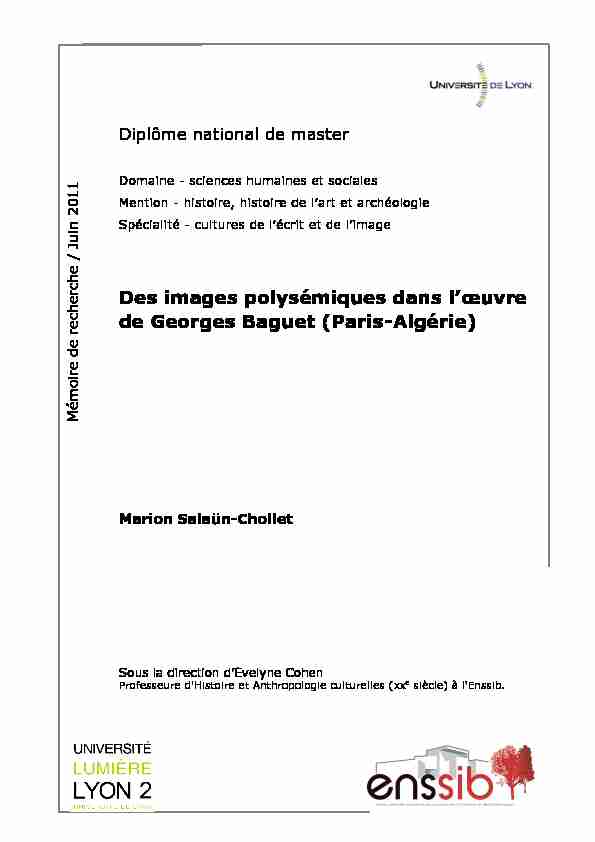 [PDF] Des images polysémiques dans lœuvre de Georges Baguet (Paris