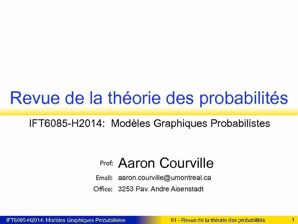 [PDF] Revue de la théorie des probabilités