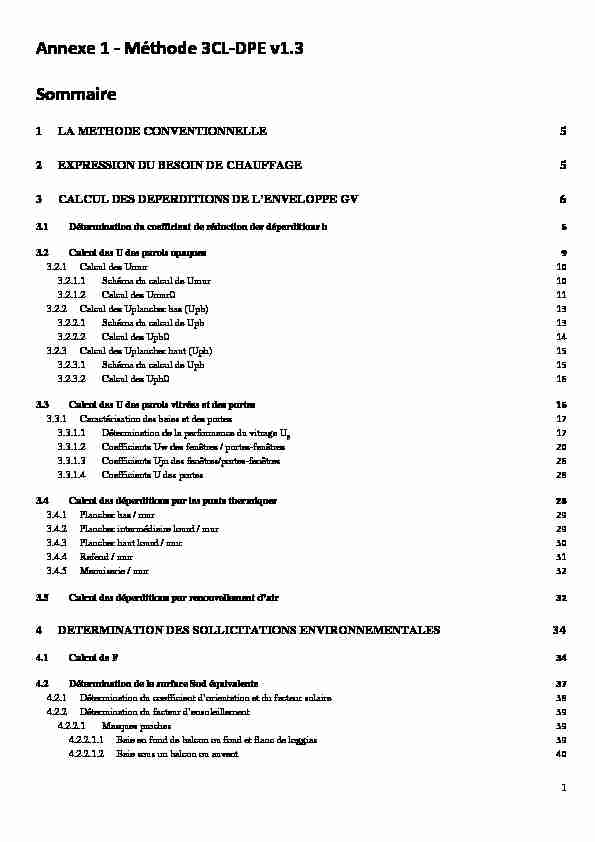 [PDF] Méthode 3CL-DPE v13 Sommaire - RT Bâtiment