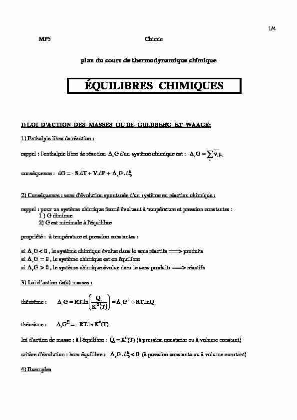 thermodynamique chimique3 equilibres chimiques 2a mp 2016