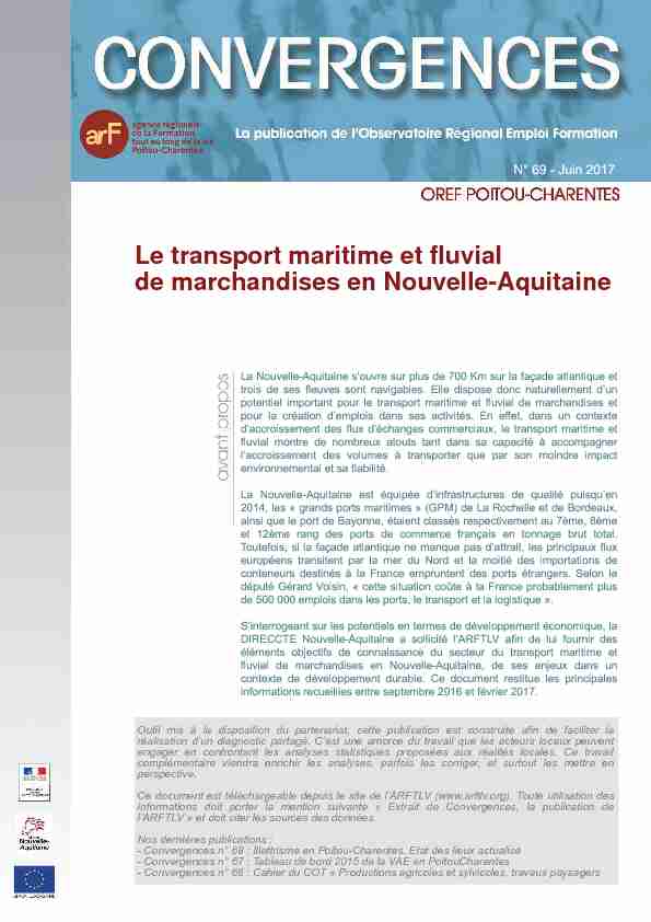 Le transport maritime et fluvial de marchandises en Nouvelle