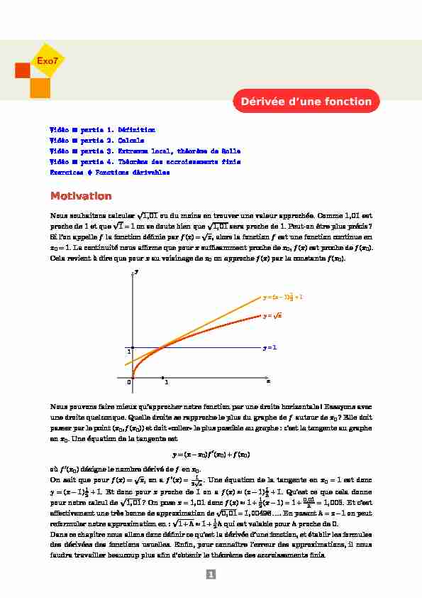 [PDF] Dérivée dune fonction - Exo7 - Cours de mathématiques