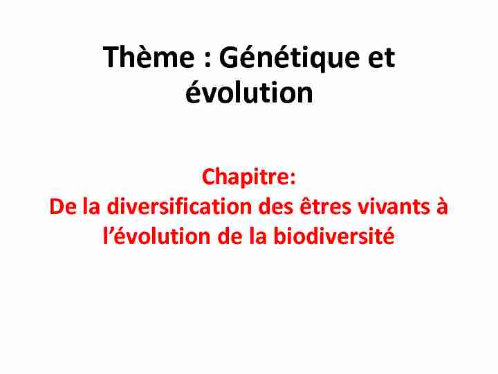 [PDF] Thème : Génétique et évolution - Lycée dAdultes