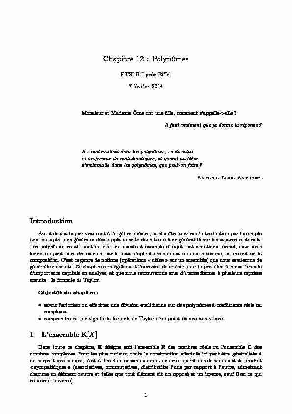 [PDF] Chapitre 3 Les polynômes - Institut de Mathématiques de Toulouse