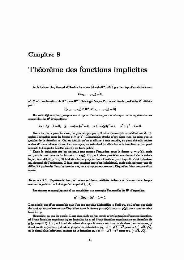 Théorème des fonctions implicites