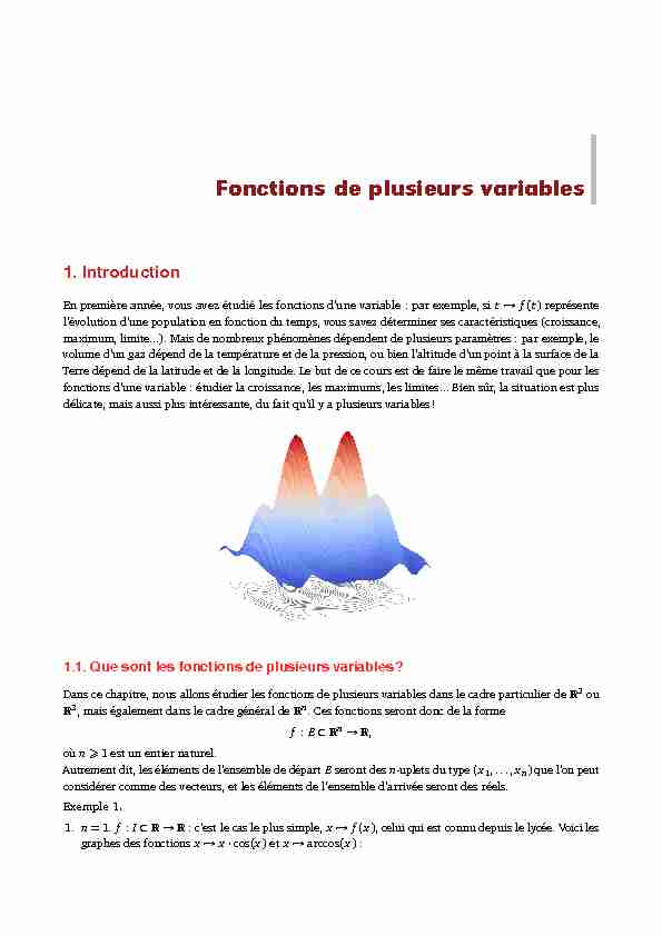 [PDF] Fonctions de plusieurs variables - Exo7 - Cours de mathématiques