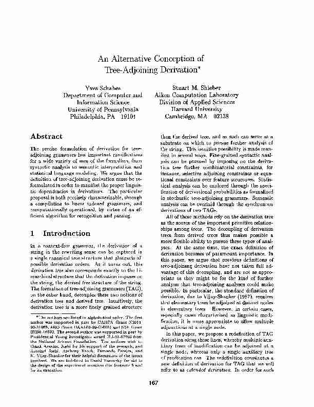 An Alternative Conception of Tree-Adjoining Derivation