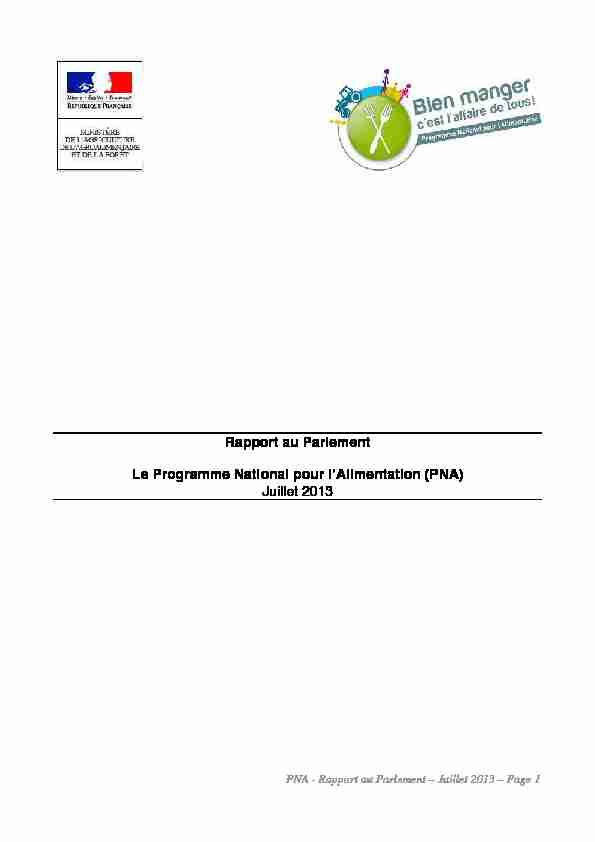 [PDF] Le programme national pour lalimentation (PNA) - Vie publique