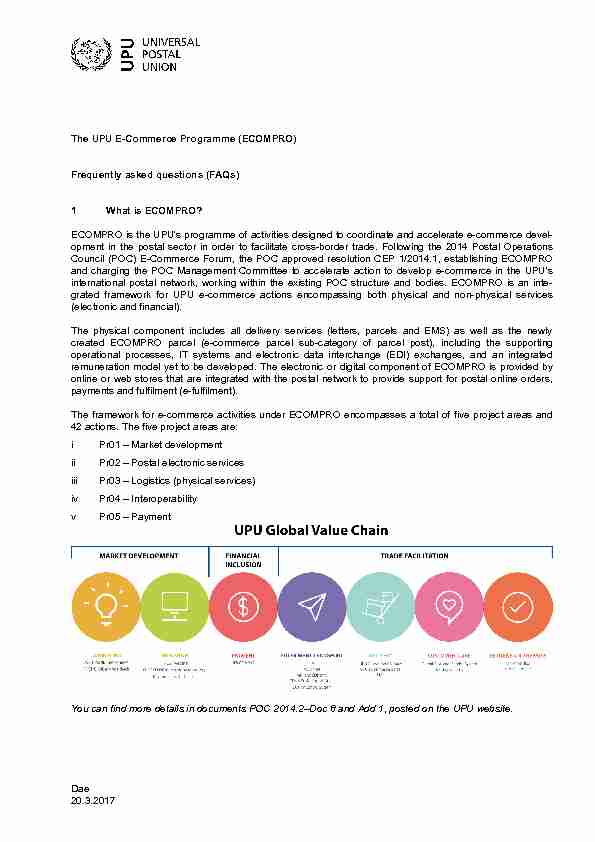 Dae 20.3.2017 The UPU E-Commerce Programme (ECOMPRO