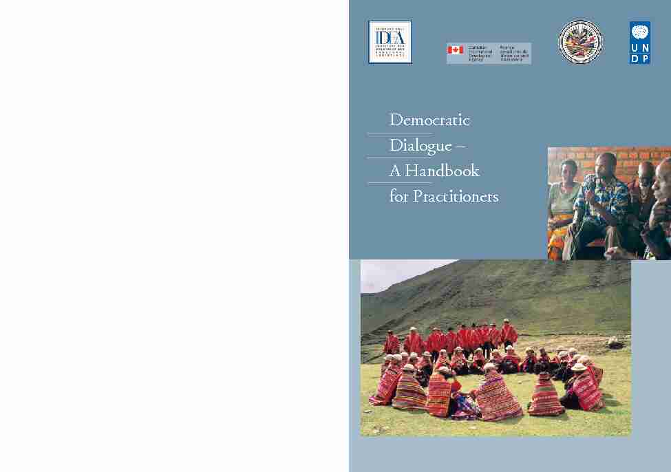 Democratic Dialogue – A Handbook for Practitioners