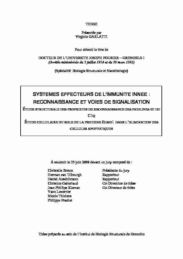 [PDF] SYSTEMES EFFECTEURS DE LIMMUNITE INNEE - HAL Thèses