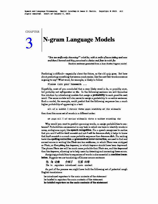 N-gram Language Models