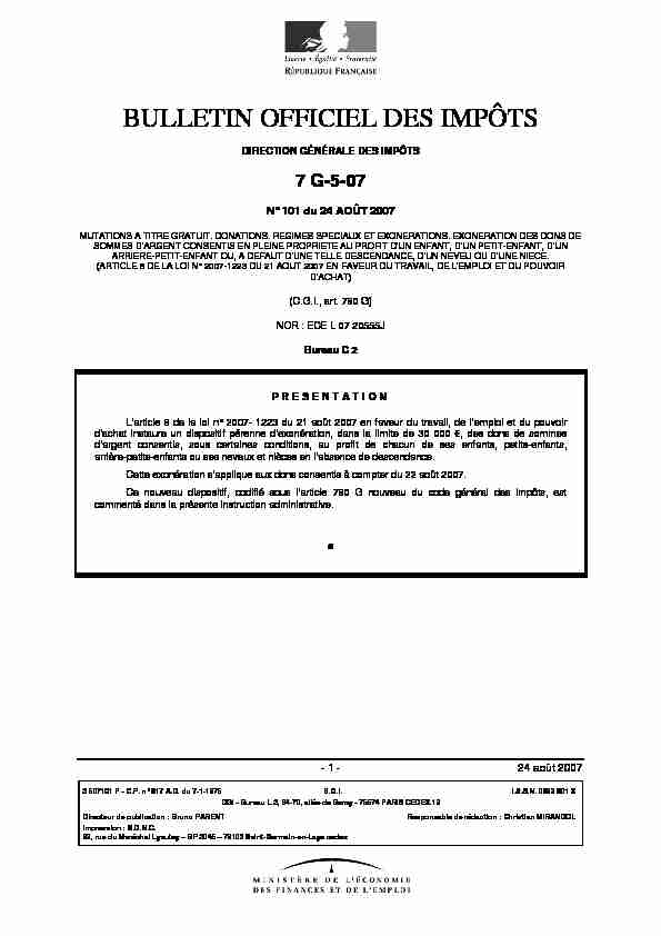 [PDF] 7 G-5-07 - BULLETIN OFFICIEL DES IMPÔTS