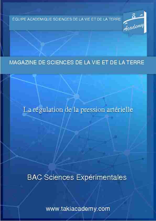 [PDF] La régulation de la pression artérielle BAC Sciences Expérimentales
