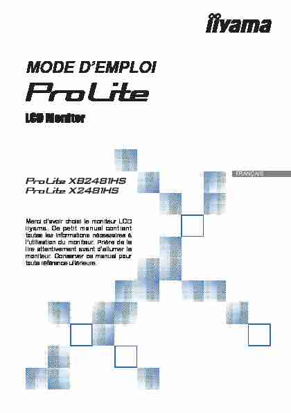 [PDF] MODE DEMPLOI - iiyama