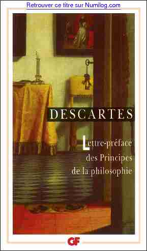 Lettre-Préface des Principes de la philosophie de René Descartes