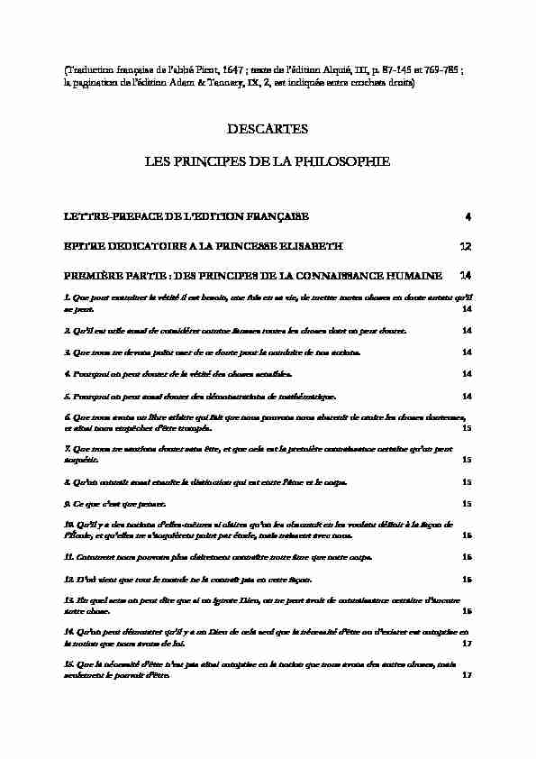 [PDF] DESCARTES LES PRINCIPES DE LA PHILOSOPHIE - Philotextes