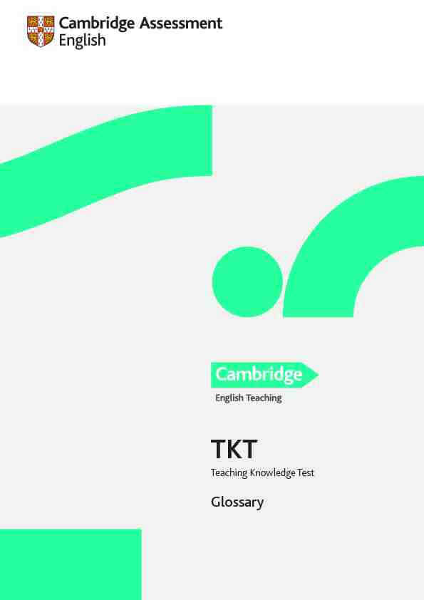 TKT teaching knowledge test glossary
