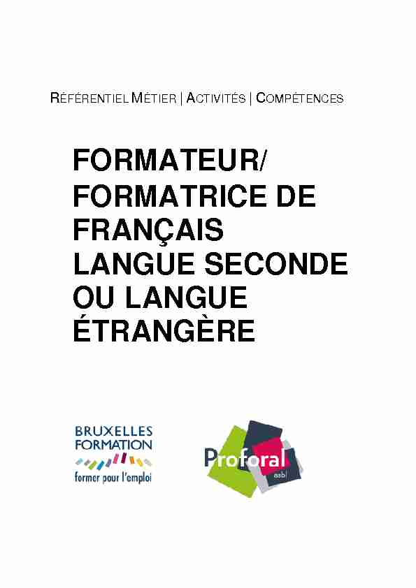 FORMATEUR/ FORMATRICE DE FRANÇAIS LANGUE SECONDE