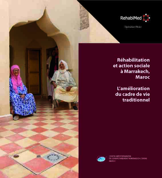 Réhabilitation et action sociale à Marrakech Maroc Lamélioration