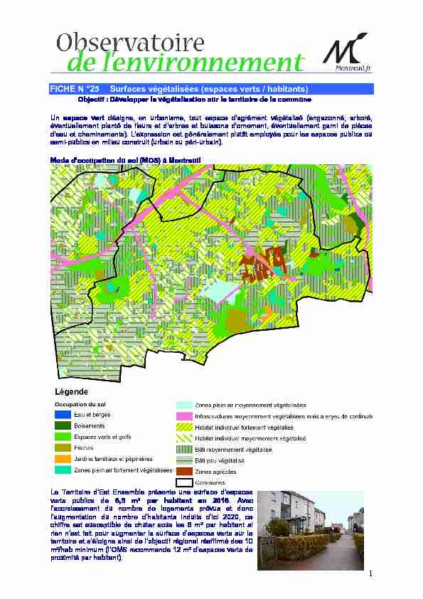 [PDF] FICHE N °25 Surfaces végétalisées (espaces verts / habitants) 1