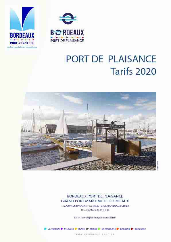 PORT DE PLAISANCE Tarifs 2020