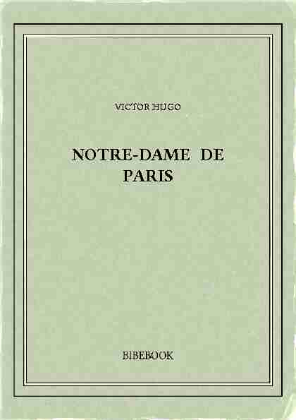 NOTRE-DAME DE PARIS - Bibebook