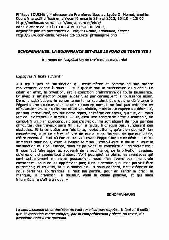 [PDF] Texte Schoppenhauer - Coin philo du Lycée de Sèvres