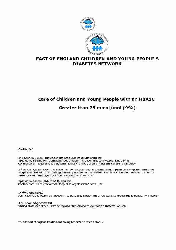 Care of Children and Young People with an HbA1C greater than 75