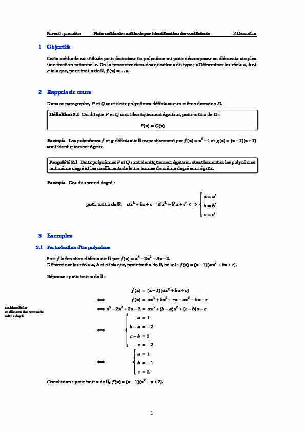 [PDF] 1 Objectifs 2 Rappels de cours 3 Exemples