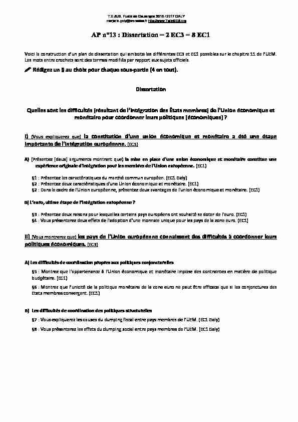 [PDF] AP n°13 : Dissertation = 2 EC3 = 8 EC1 - Toile SES