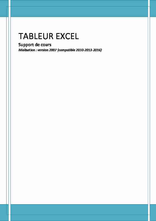 [PDF] TABLEUR EXCEL - Cours bureautique