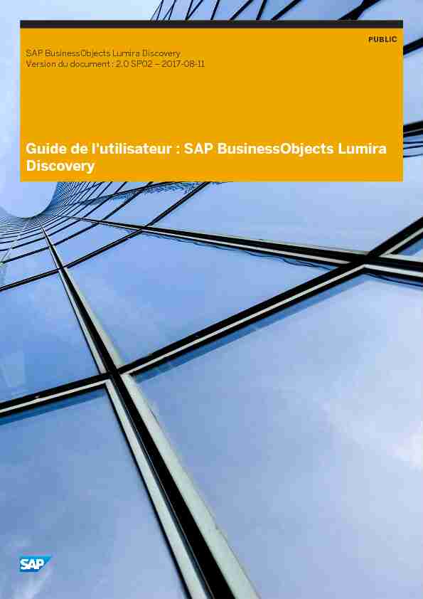 Guide de lutilisateur : SAP BusinessObjects Lumira Discovery