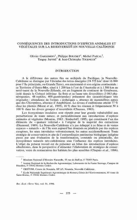 [PDF] Conséquences des introductions despèces animales et végétales