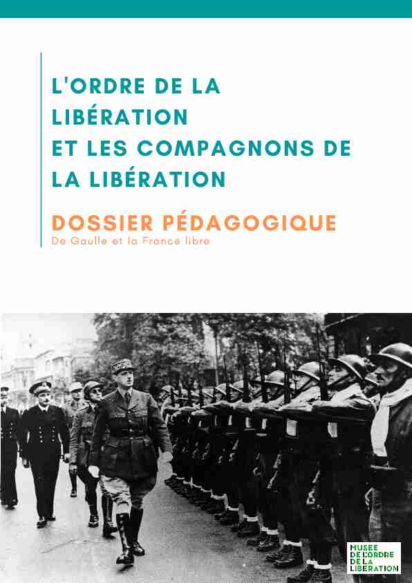 Dossier pédagogique « de Gaulle et la France libre