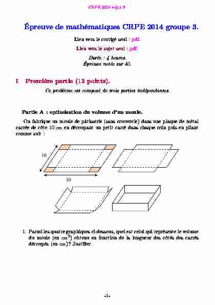[PDF] Épreuve de mathématiques CRPE 2014 groupe 3