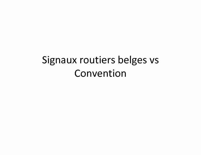 Signaux routiers belges vs Convention