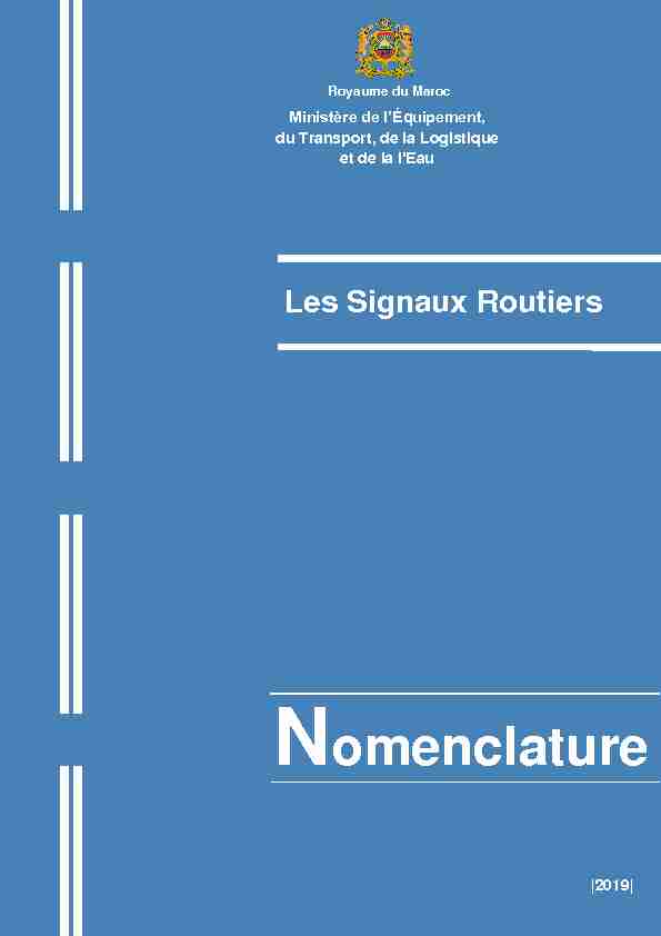Les signaux routiers - Nomenclature 17-04-2019