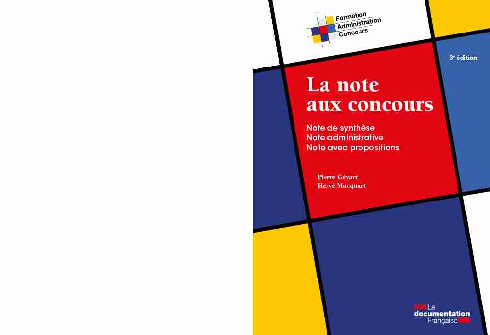 [PDF] La note aux concours - Note de synthèse Note administrative Note