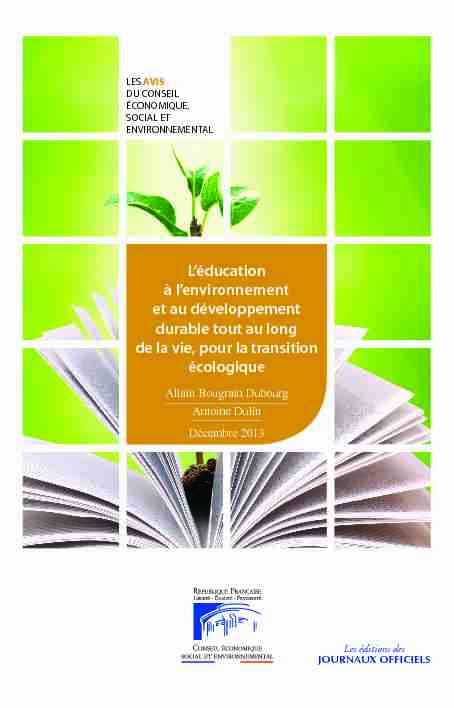 [PDF] Léducation à lenvironnement et au développement durable tout au