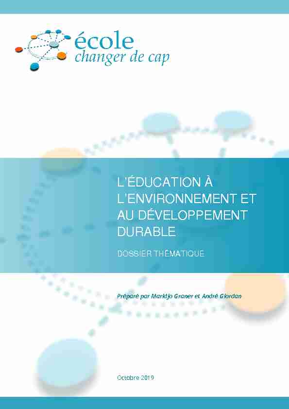 [PDF] Léducation à lenvironnement et au développement durable