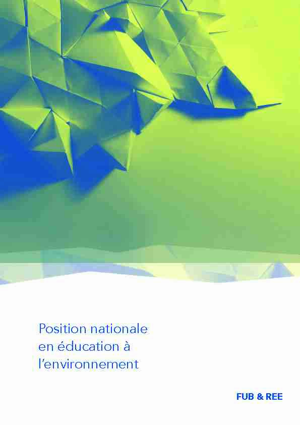 [PDF] Position nationale en éducation à lenvironnement