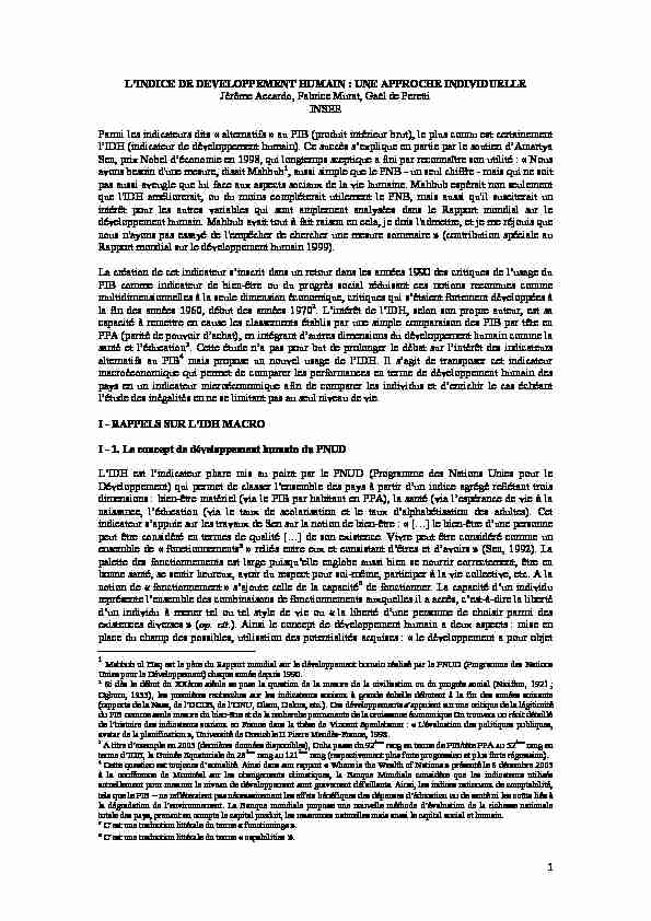 [PDF] 1 LINDICE DE DEVELOPPEMENT HUMAIN - Insee