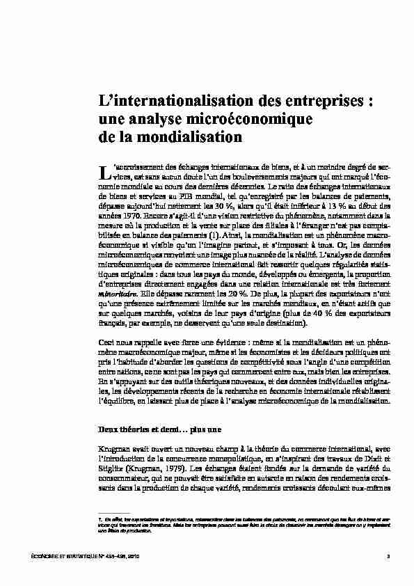 [PDF] Linternationalisation des entreprises - Insee