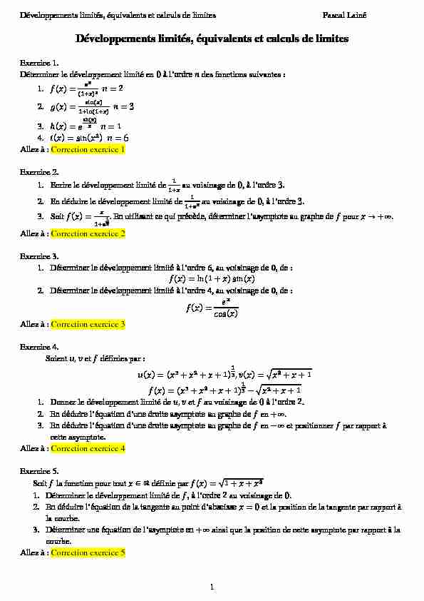 [PDF] Développements limités équivalents et calculs de limites