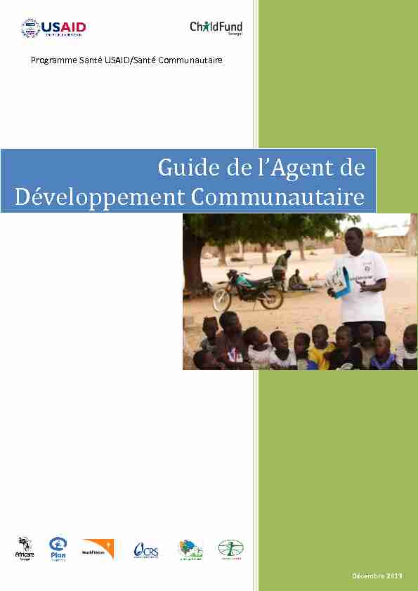 [PDF] Guide de lAgent de Développement Communautaire - USAID