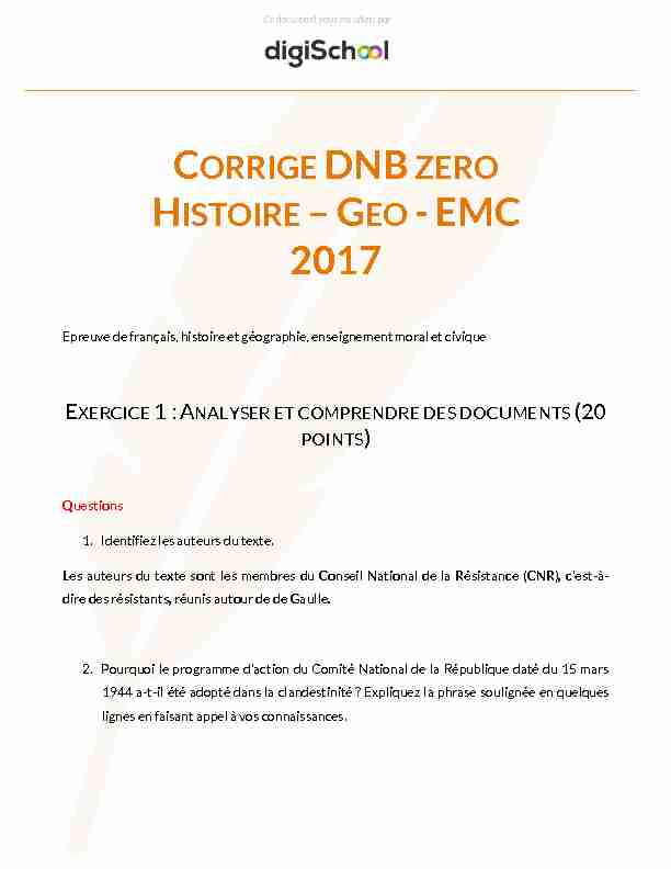 CORRIGE DNBZERO HISTOIRE –GEO -EMC