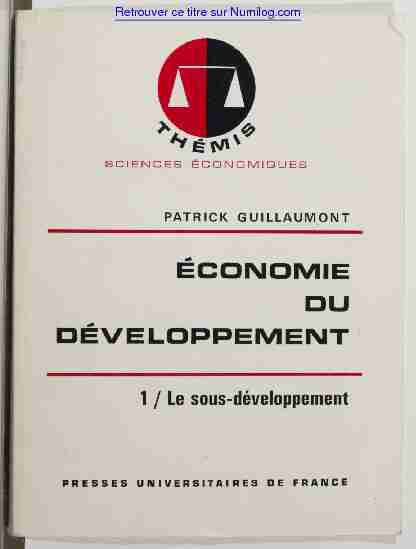 Économie du développement (1). Le sous-développement